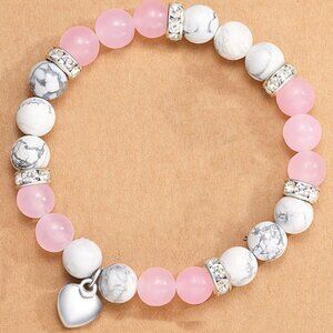 Heart Pendant Beaded Bracelet